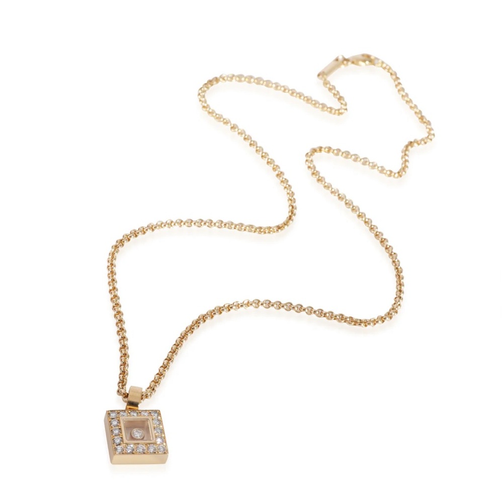 ❤️❤️ SOLD❤️❤️AUTHENTIC  CHOPARD HAPPY DIAMONDS 18K YELLOW GOLD Necklace